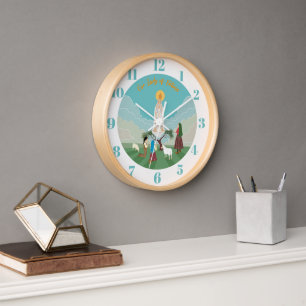 Our Lady of Fatima and the three shepherds Clock