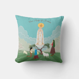 Our Lady of Fatima and the three shepherds Cushion
