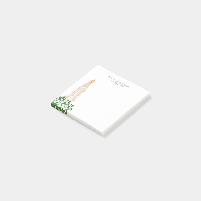 Our Lady of Fatima and white roses Post-it Notes (Angled)