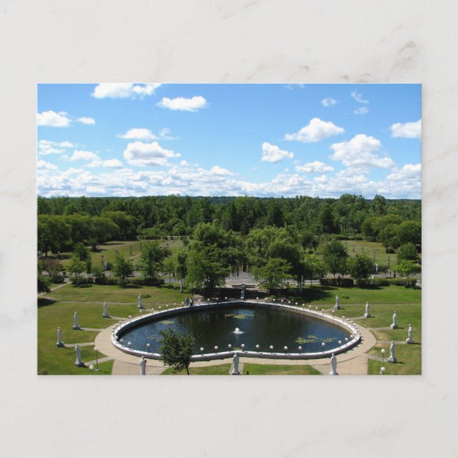 Our Lady of Fatima Basilica Shrine Rosary Pond Postcard (Front)