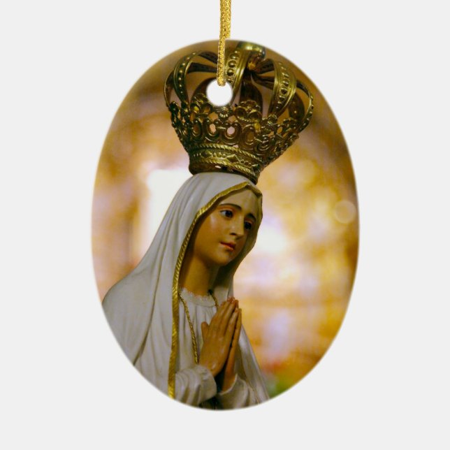 Our Lady of Fatima Ceramic Tree Decoration (Front)