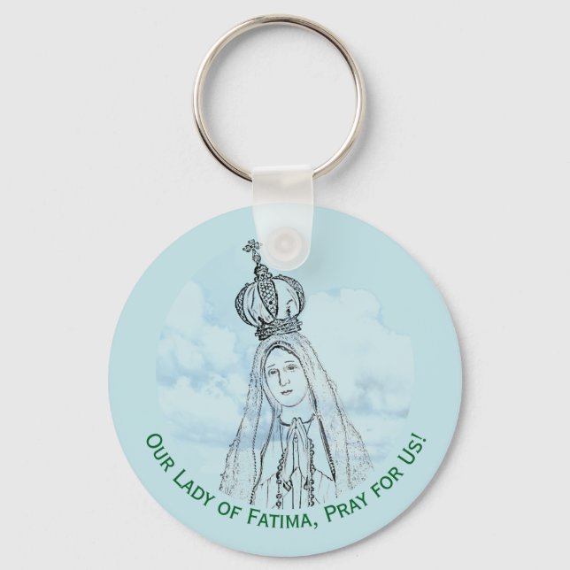 Our Lady of Fatima Monogrammed Key Ring (Front)