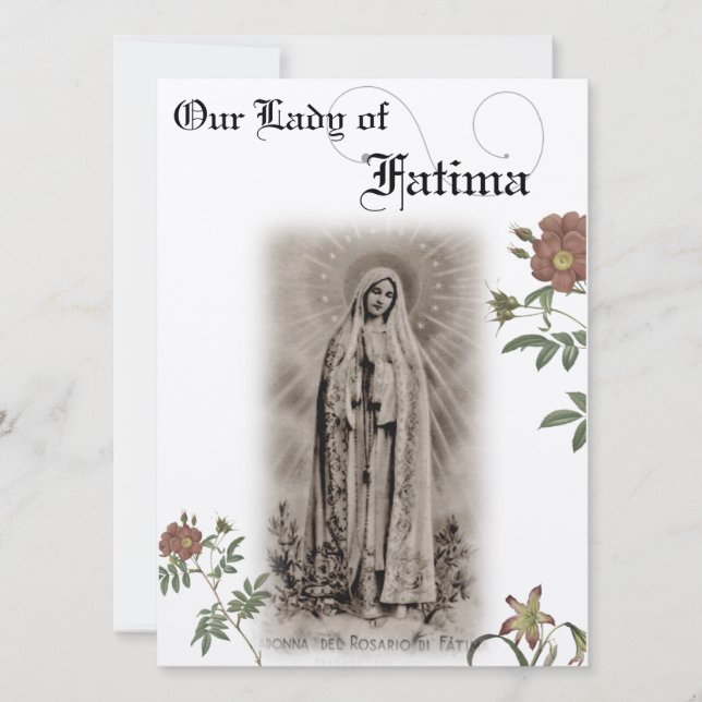 Our Lady of Fatima prayer card (Front)