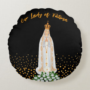 Our Lady of Fatima Procession of Candles Round Cushion