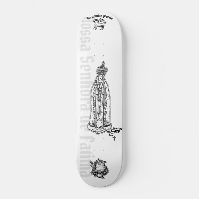 Our Lady of Fatima - Skateboard, 7¾" Deck Skateboard (Front)