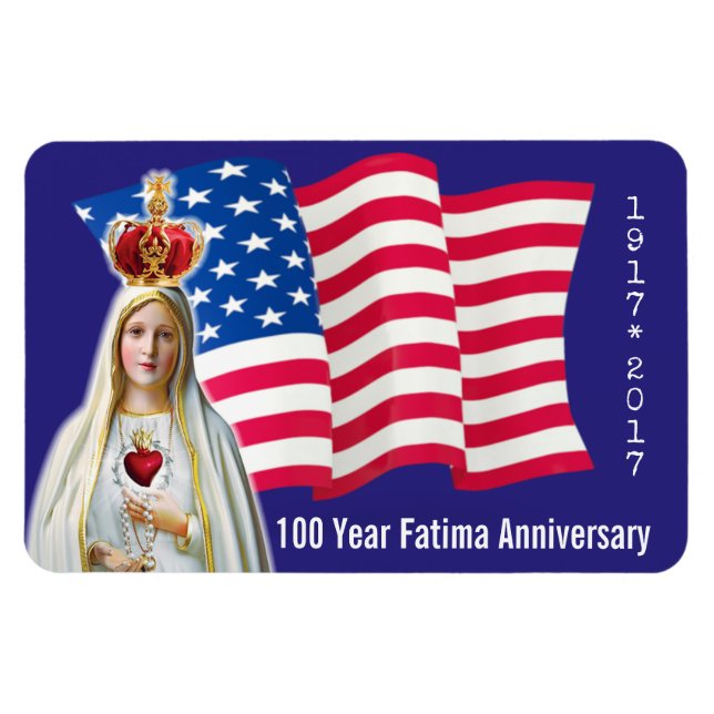 Our Lady of Fatima USA FLAG 100 YEAR ANNIVERSARY Magnet (Horizontal)