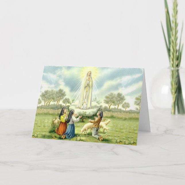Our Lady of Fatima Virgin Mary Catholic Card (Front)