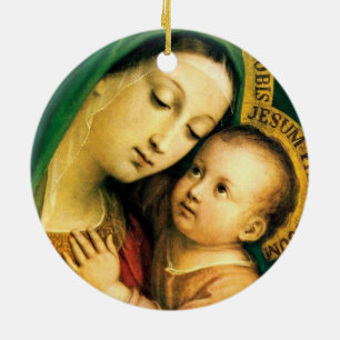 our lady of good counsel ceramic tree decoration