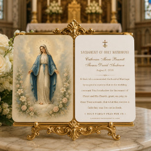 Our Lady of Grace Catholic Matrimony Prayer Keepsa