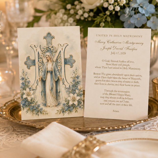 Our Lady of Grace Catholic Wedding Prayer Card (Creator Uploaded)
