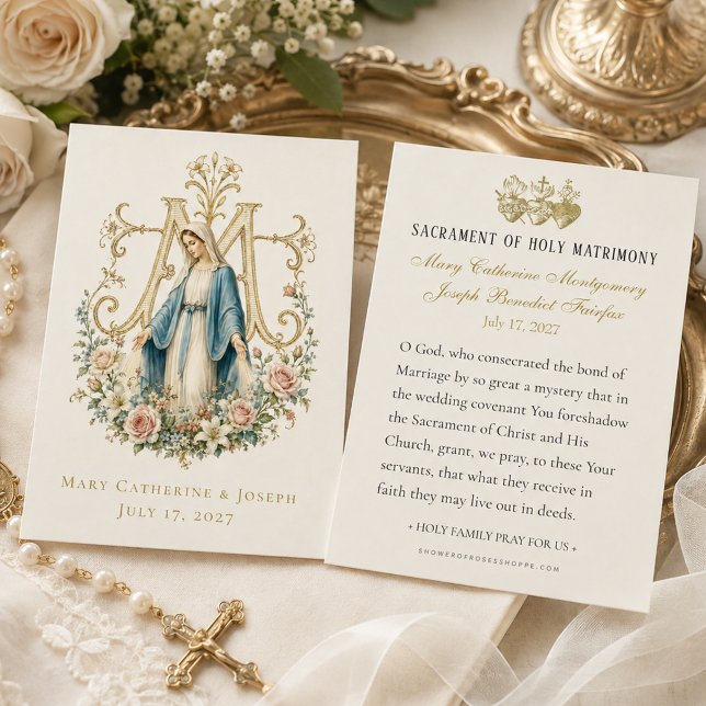 Our Lady of Grace Catholic Wedding Prayer Cards (Creator Uploaded)