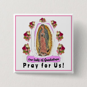 Our Lady of Guadalupe 15 Cm Square Badge