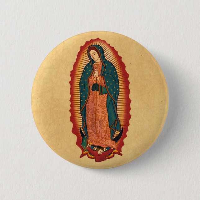 Our Lady of Guadalupe 6 Cm Round Badge (Front)