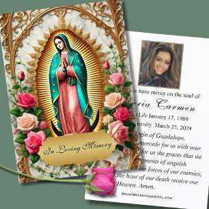 Our Lady of Guadalupe Catholic Funeral Memorial  Place Card