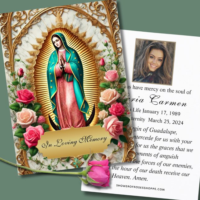 Our Lady of Guadalupe Catholic Funeral Memorial  Place Card (Creator Uploaded)