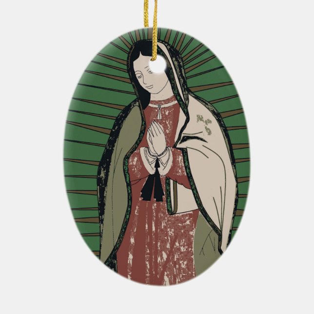 our lady of guadalupe ceramic tree decoration (Back)