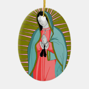 our lady of guadalupe ceramic tree decoration