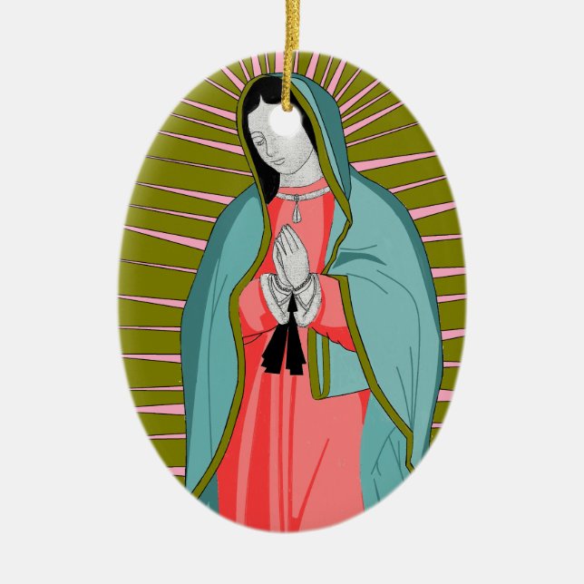 our lady of guadalupe ceramic tree decoration (Front)
