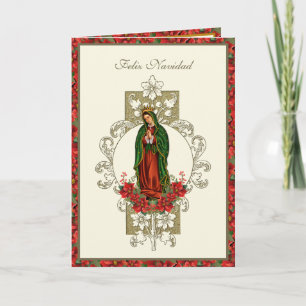 Our Lady of Guadalupe Christmas Pointsettia Holiday Card
