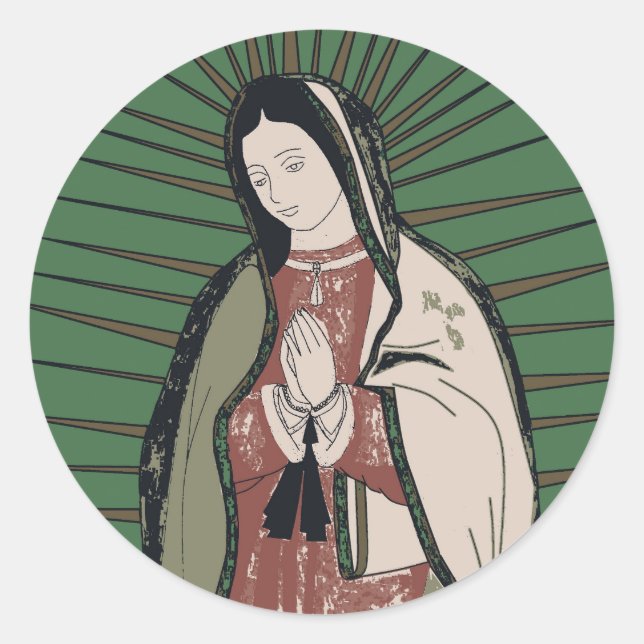 our lady of guadalupe classic round sticker (Front)