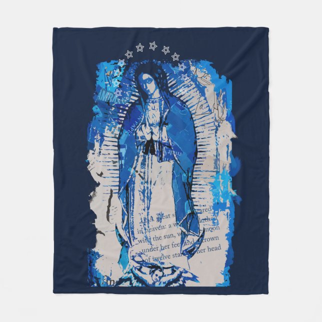 Our Lady of Guadalupe Collage  Fleece Blanket (Front)
