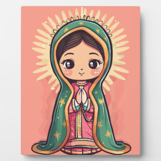 Our Lady of Guadalupe cute kawaii style  Plaque