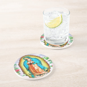 Our Lady of Guadalupe Floral Coaster