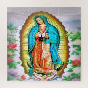 Our Lady of Guadalupe Floral Jigsaw Puzzle