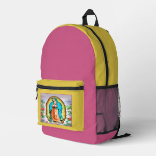 Our Lady of Guadalupe Floral Printed Backpack