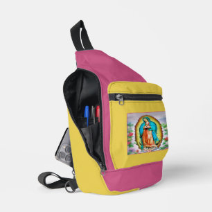 Our Lady of Guadalupe Floral Sling Bag