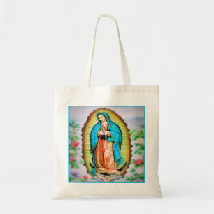 Our Lady of Guadalupe Floral Tote Bag
