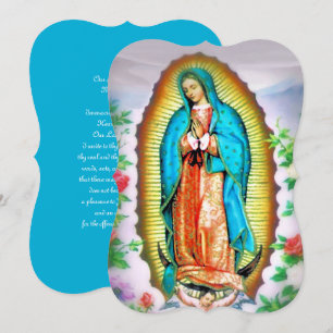 Our Lady of Guadalupe Floral with Prayer