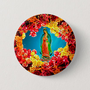 Our Lady of Guadalupe Jeans Jacket Button