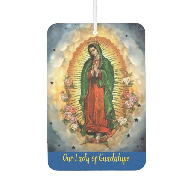 Our Lady of Guadalupe & Jesus Sacred Heart Car Air Freshener (Front)