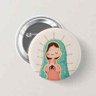 Our Lady of Guadalupe Kawaii Style 6 Cm Round Badge