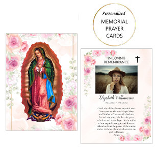 Our Lady of Guadalupe Memorial Photo Prayer Card