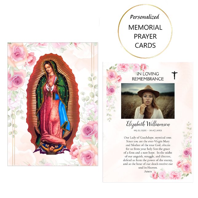 Our Lady of Guadalupe Memorial Photo Prayer Card (Creator Uploaded)