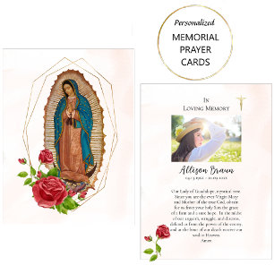 Our Lady of Guadalupe Memorial Photo Prayer Card