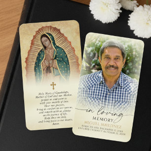 Our Lady of Guadalupe Memorial Prayer Cards