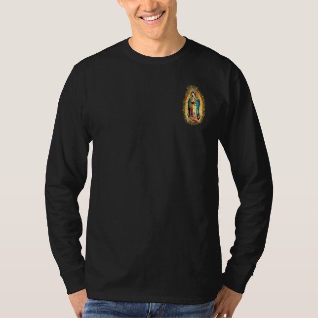Our Lady of Guadalupe Mexican Virgin Mary Aztec  T-Shirt (Front)