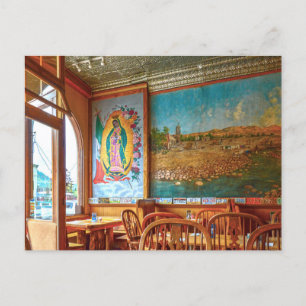 Our Lady of Guadalupe Mural in a Restaurant Postcard