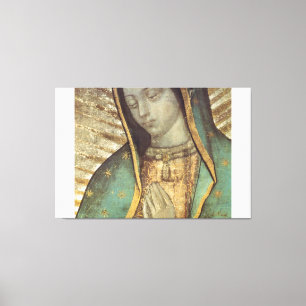 OUR LADY OF GUADALUPE NATURAL ON WHITE PANELS CANVAS PRINT