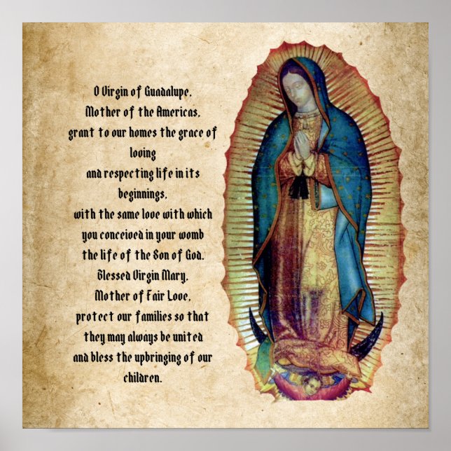 Our Lady of Guadalupe, Nuestra Señora de Guadalupe Poster (Front)