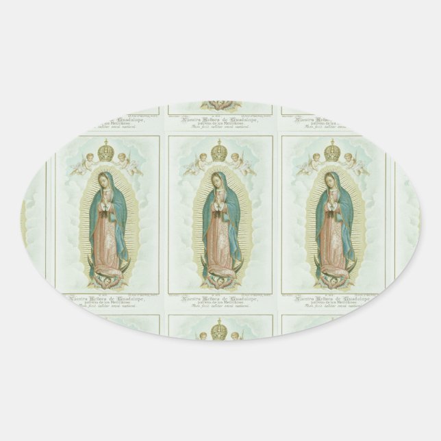 Our Lady Of Guadalupe Oval Sticker (Front)
