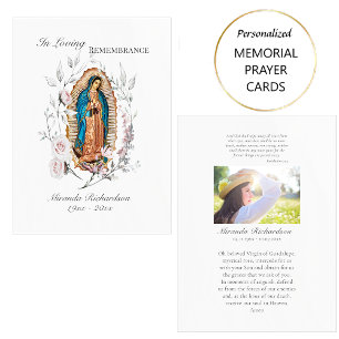 Our Lady of Guadalupe Photo Funeral Prayer Card   