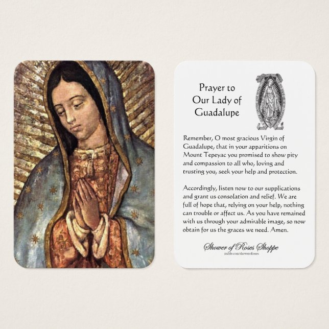 Our Lady of Guadalupe Prayer Holy Card (Front & Back)