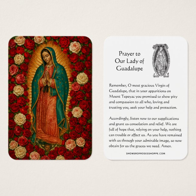 Our Lady of Guadalupe Prayer Holy Card (Front & Back)