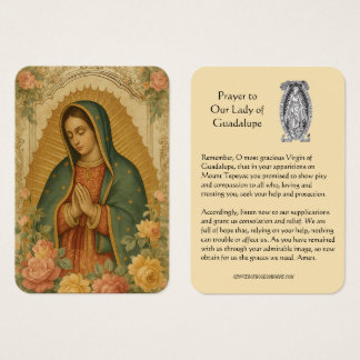 Our Lady of Guadalupe Prayer Holy Card