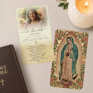 Our Lady of Guadalupe Prayer Photo Sympathy Cards