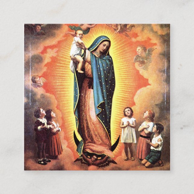 Our Lady Of Guadalupe Protectress Of The Unborn Square Business Card (Front)